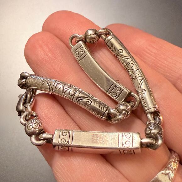 BRIGHTON Marrakesh Scrolled Bar Links Bracelet 8" - Picture 3 of 5